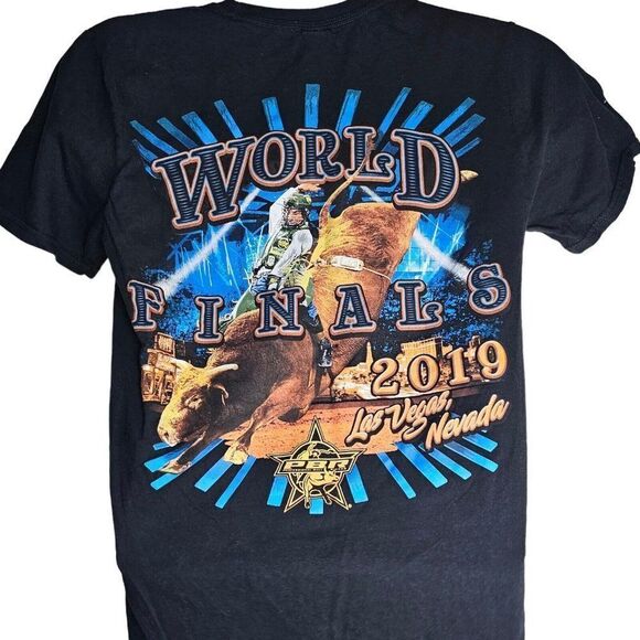 PBR 2019 Las Vegas T-Shirt Mens Size M Rodeo Western Cowboy Bull Riding - Picture 1 of 6
